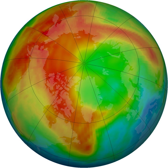 Arctic ozone map for 16 February 1998